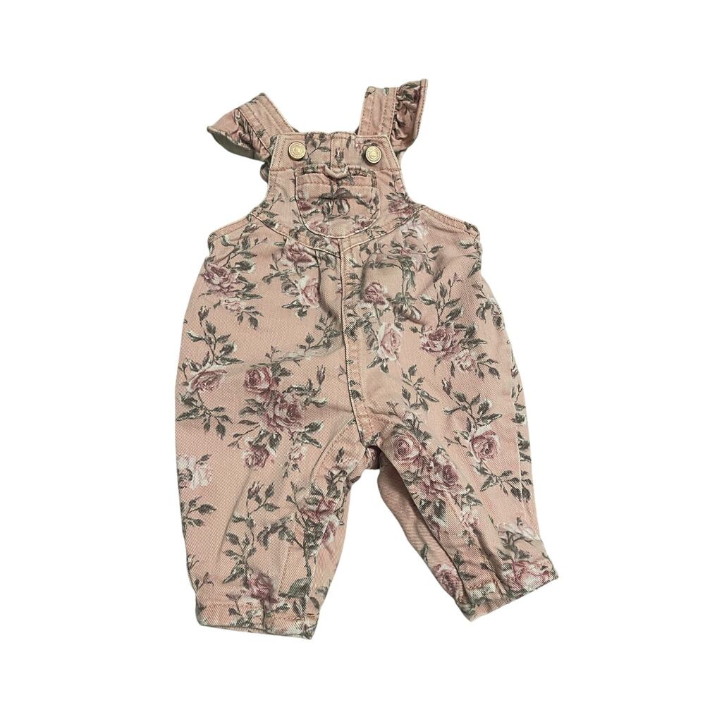 LoveShackFancy Pink Floral Corduroy Overalls